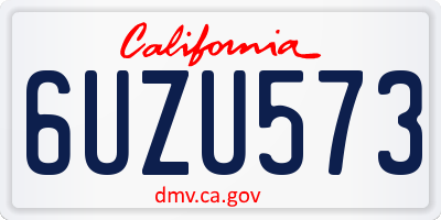 CA license plate 6UZU573