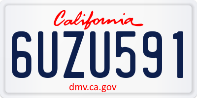 CA license plate 6UZU591