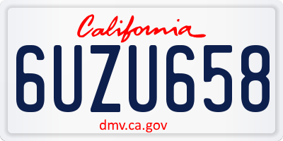 CA license plate 6UZU658