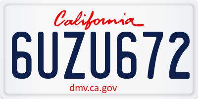 CA license plate 6UZU672