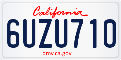 CA license plate 6UZU710