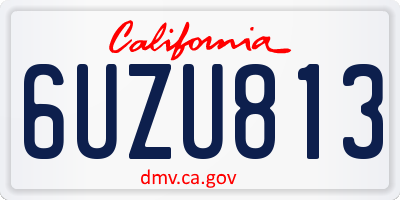 CA license plate 6UZU813