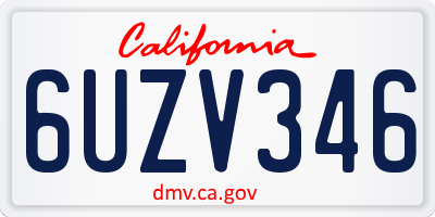CA license plate 6UZV346