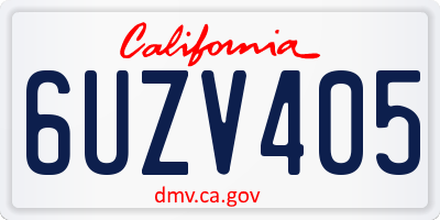 CA license plate 6UZV405