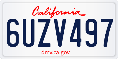 CA license plate 6UZV497