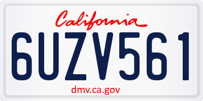 CA license plate 6UZV561