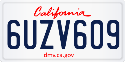 CA license plate 6UZV609