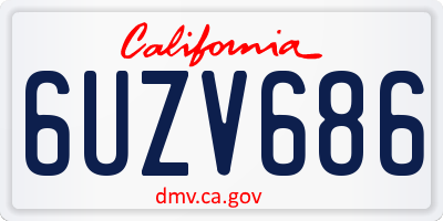 CA license plate 6UZV686