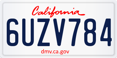 CA license plate 6UZV784