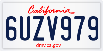 CA license plate 6UZV979