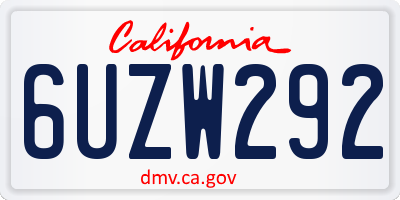 CA license plate 6UZW292