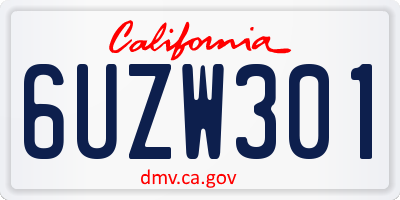 CA license plate 6UZW301