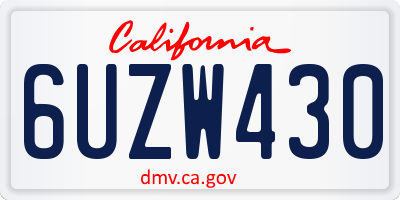 CA license plate 6UZW430