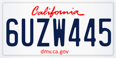 CA license plate 6UZW445
