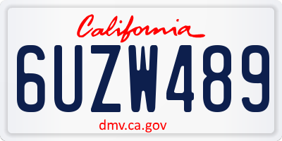 CA license plate 6UZW489