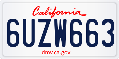 CA license plate 6UZW663
