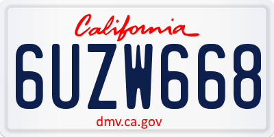 CA license plate 6UZW668