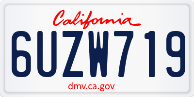 CA license plate 6UZW719