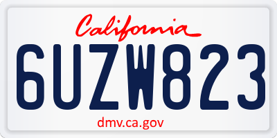 CA license plate 6UZW823