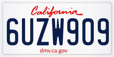 CA license plate 6UZW909