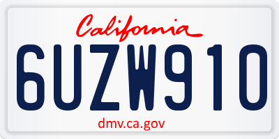 CA license plate 6UZW910
