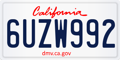 CA license plate 6UZW992