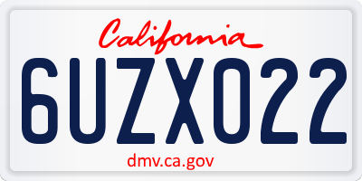 CA license plate 6UZX022