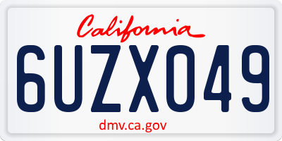 CA license plate 6UZX049