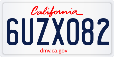 CA license plate 6UZX082