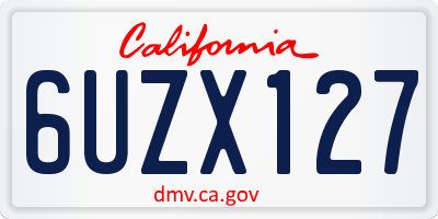 CA license plate 6UZX127