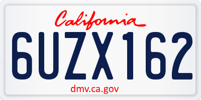 CA license plate 6UZX162