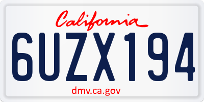 CA license plate 6UZX194