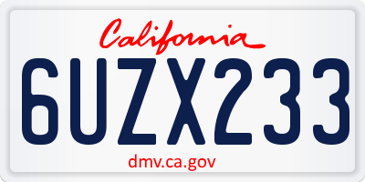CA license plate 6UZX233