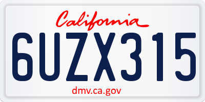 CA license plate 6UZX315