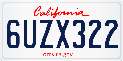 CA license plate 6UZX322