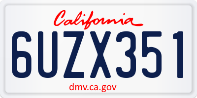 CA license plate 6UZX351