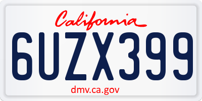 CA license plate 6UZX399