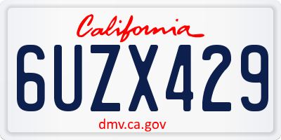 CA license plate 6UZX429