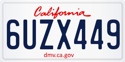 CA license plate 6UZX449