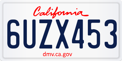 CA license plate 6UZX453