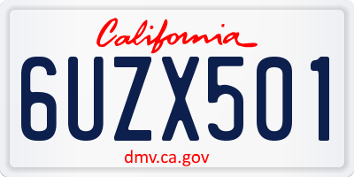 CA license plate 6UZX501
