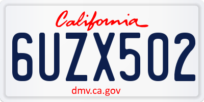 CA license plate 6UZX502