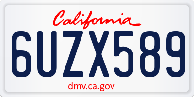 CA license plate 6UZX589