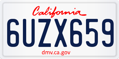 CA license plate 6UZX659