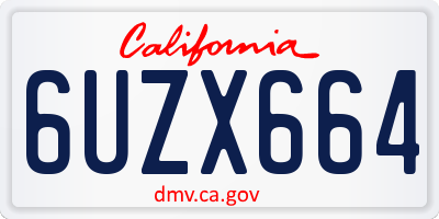 CA license plate 6UZX664