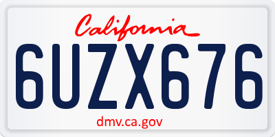 CA license plate 6UZX676