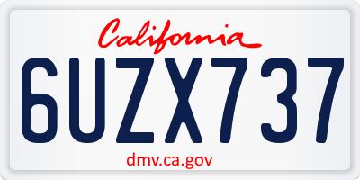 CA license plate 6UZX737