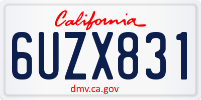 CA license plate 6UZX831