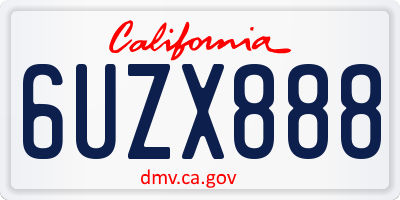 CA license plate 6UZX888