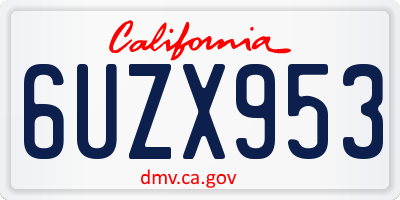 CA license plate 6UZX953